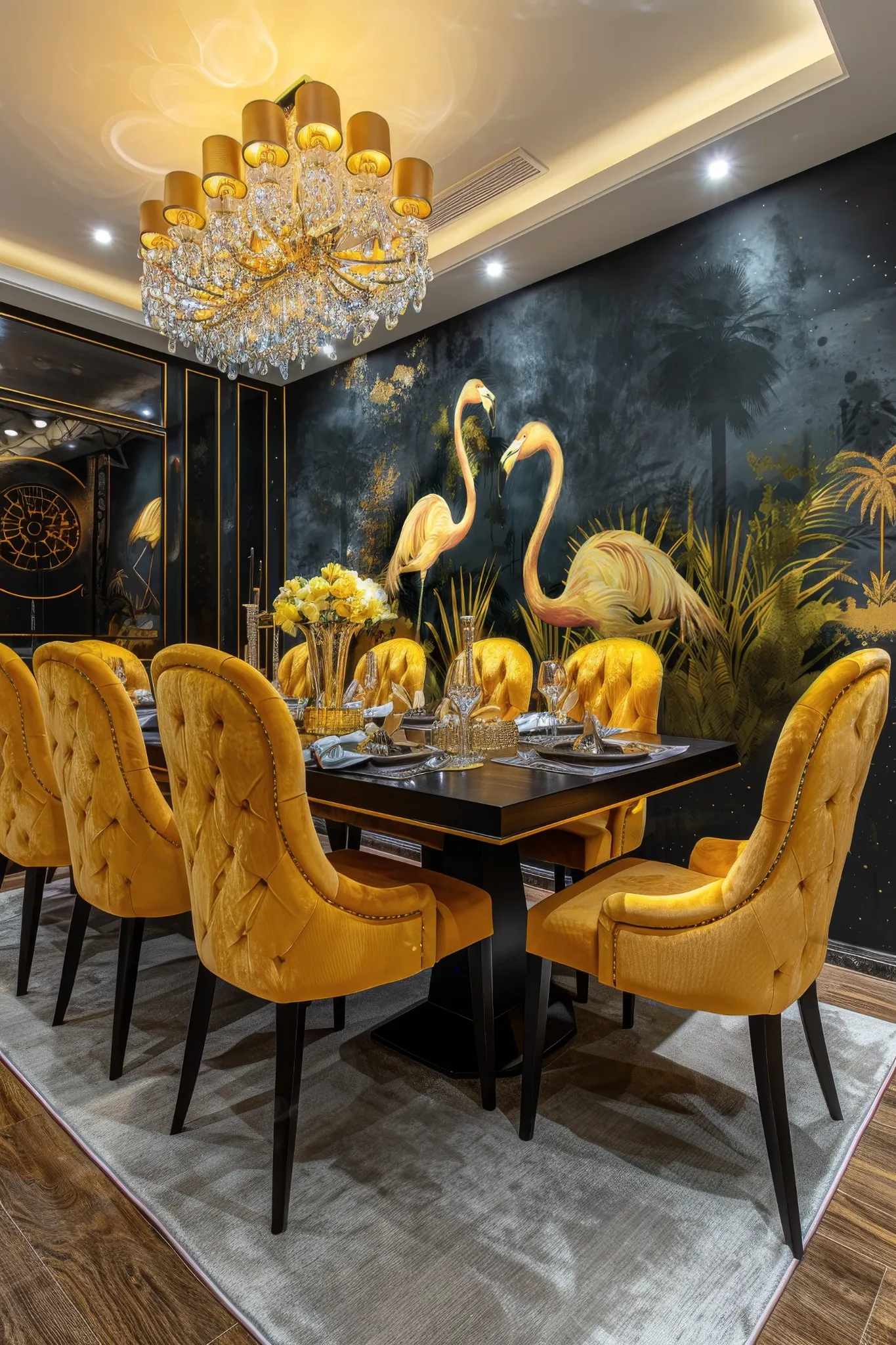AnaKleo Studio environmental interior design with custom architectural wall art